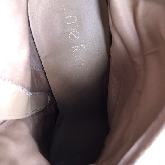 Me Too Women’s 11 Ankle Booties Tan Faux Suede Block Heel Cutout Zip Casual Boho - Picture 4 of 11